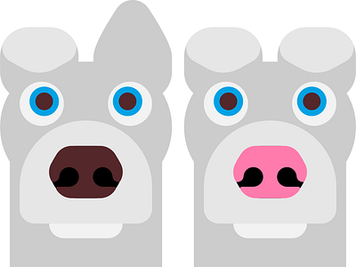 Chief & Spots adobe illustrator blue brown dogs grey illustration illustrator isle of dogs pink wes anderson