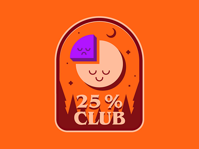 25% 25 badge chart club forest illustration illustrator orange purple
