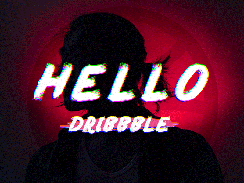 Hello Dribbble ! animation debut first shot glitch hello