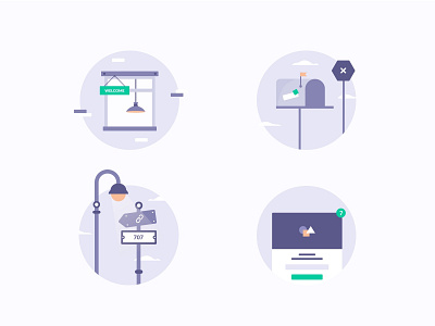 Targeting Options Illustrations blue circle design icon icons icons set iconset illustration illustrative lamp popup purple logo shapes sleeknote street ui ux vector web window