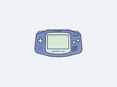 Nintendo Gameboy Advance blue button console gameboy grey illustration nintendo