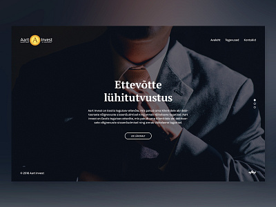 Landing page - Investing theme blue business cold corporate home landing minimalistic