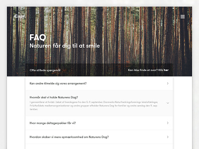 FAQ Page faq header landing minimalistic nature open web