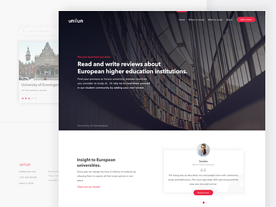 Unilun Landing Page clean education home home page homepage landing quote startup ui ux