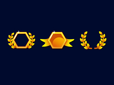 Golden Badges branding design graphic design icon illustration logo typography ui ux vector