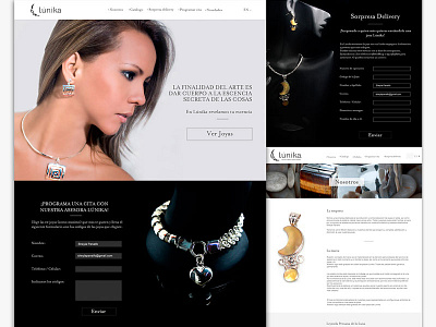 Lunika website homepage jewelry ui website