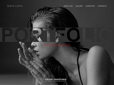 PORTFOLIO design first block home page lady photo photographer portfolio site typography ui ux uxui web web design
