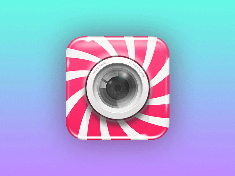 Photo Candy App Icon 3D to Flat 3d app app icon camera candy flat icon ios peppermint photo candy sweet