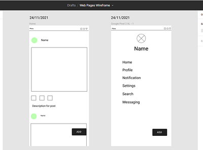My First Wireframe for Web Pages ❤ design ui ux wireframes