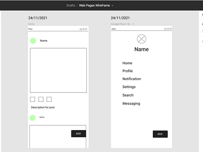 My First Wireframe for Web Pages ❤