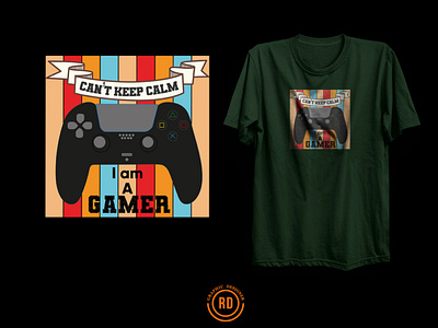 Retro Vintage T-shirt design for gamers, colorful design. advertising art branding business color console design game gaming graphic design green illustration line orange pattern print red t shirt typography vector