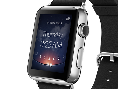 Apple watch clock by Martin Eriksson on Dribbble