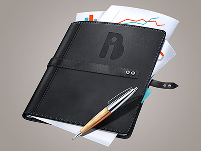 Business folder business documents folder leather pen