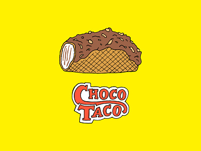 Choco Taco Illustration choco taco colorful dessert food illustration illustration junk food taco