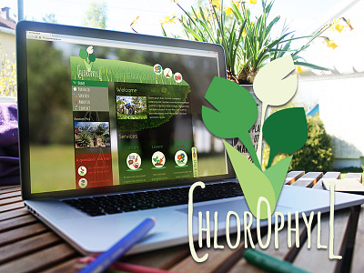 Chlorophyll artistic direction garden gardening green identity landscape logo web web design webdesign