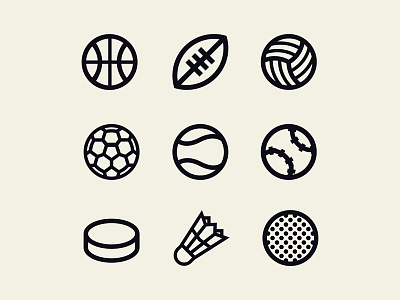Sports balls icons ball baseball basketball football golf hockey icon soccer tennis volleyball