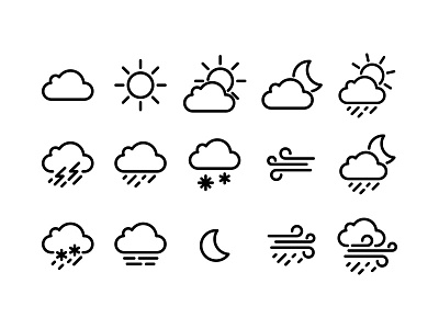 Weather icons pack icons moon rain sun weather wind