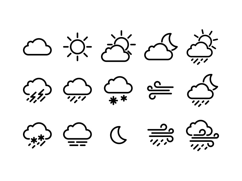 Weather icons pack by Piotr Grzeszczyk on Dribbble