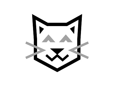 Cat cat logo minimal outline