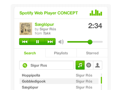 Spotify Web Player Concept audio concept interface player spotify user