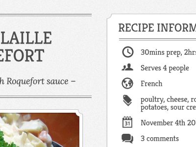 Recipe Theme - Main Content & Sidebar cooking france google webfonts recipe