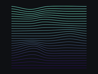 Rational Waves gradient green line lines map mesh purple waves