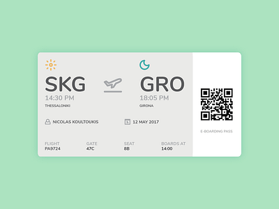 E-Boarding Pass app boarding e boarding flight gate icon mobile pass plane ticket ui ux