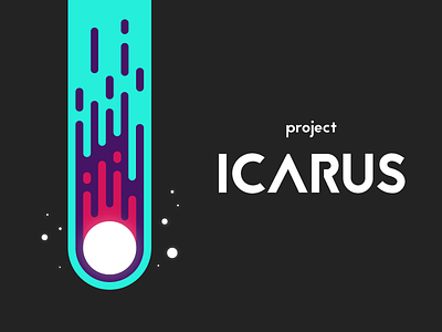 ICARUS - #1 comet design flat line neon planet round space