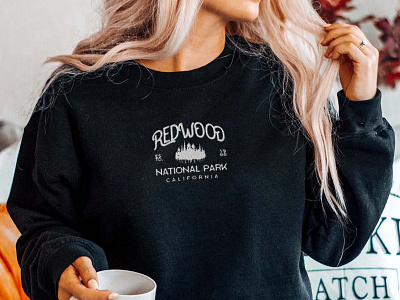 Redwood National Park Embroidered Sweatshirt Graphic