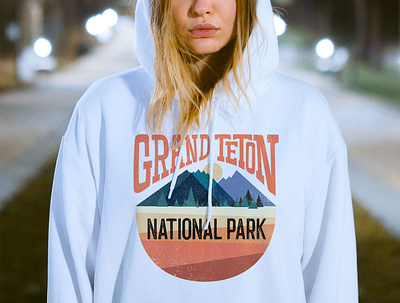 Grand Teton National Park Hoodie Graphic apparel graphics design digital illustration graphic art graphic design hand lettering illustration t shirt design typography