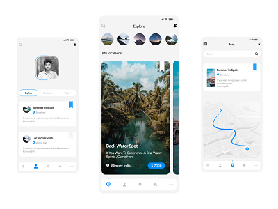 Travel app mobile ui