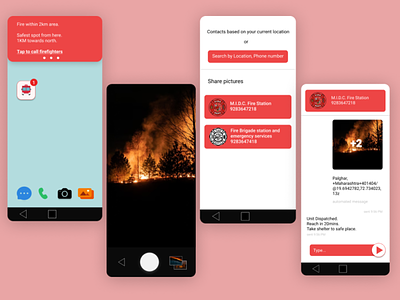 Fire Reporting App alarm alert app design figma fire ui ux