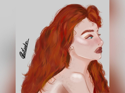 Red Head - Aria art beauty brave design illustration pinterest popular red hair reference woman