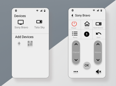 Remote App app design figma gray mobile remote setup tv ui ux