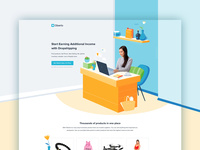 Dropshipping Landing Page Design flat web design colors design vector minimal bright colors illustration ui landing page