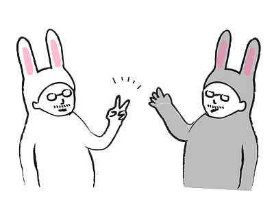 rabbit older guys character illustration rabbit