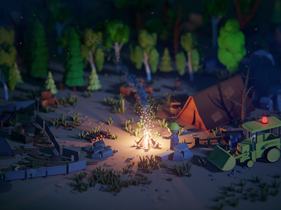 Low poly Camp fire!!! Bob the builder theme