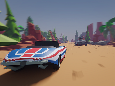 3D Low poly car racing