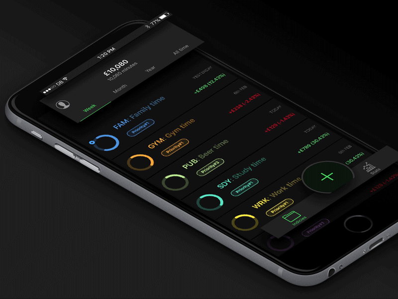 Spend Time - iOS App application beau colours darcey darcey beau design index ios iphone6 layers mockup spend time