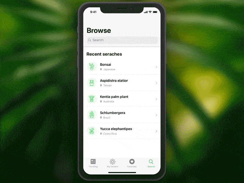 Wet my plants app application beau darcey design garden green iphonex plant transitions ui ux