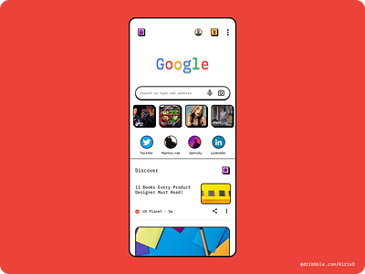 Google home screen: Neubrutalism UI colors design ui
