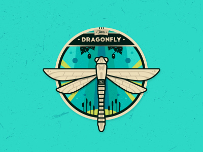 Team Dragonfly Badge badge clean crest design dragonfly drawing illustration illustrator logo marsh mouse pond simple sticker vector