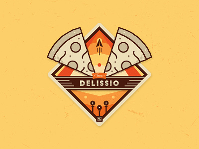 Team Delissio Badge badge clean crest delivery design drawing graphic design illustration illustrator logo pizza simple vector
