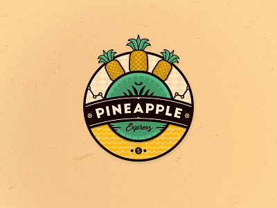 Team Pineapple Express badge bright clean colorful crest design emblem fruit graphic design green illustration illustrator money pattern pineapple simple sticker team vector yellow