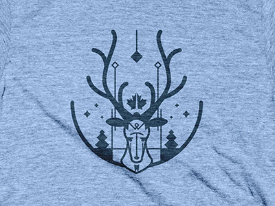 Oh Deer! badge canada crest deer emblem geometric illustration nature simple t shirt wilderness
