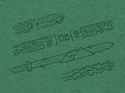 Filament Team Shirt Design collaboration communication courage curiosity mountains persistence space stars sword t shirt