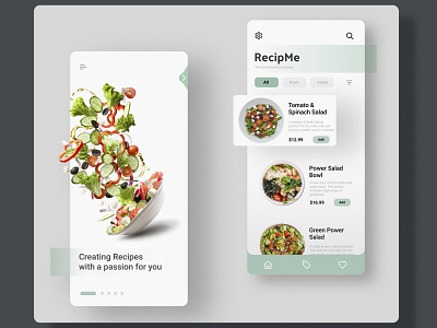 Recipe/ Food Mobile App Design app branding concept delivery design food fresh inspiration meal mobile mobile design new presentation recipe salad ui ux