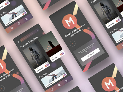 Concept Movie App - Colorful Design app branding cinema clean color daily design film fresh inspiration movie new rainbow screen screen design simple ui ux