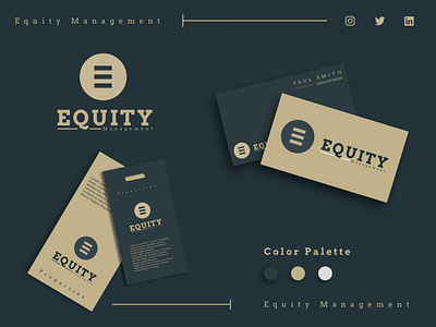 Branding Card - Equity brand brand design branding branding card business business cards cards clean concept design gold green illustration logo luxury modern new royal