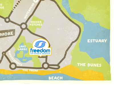 Quick map for a surfschool